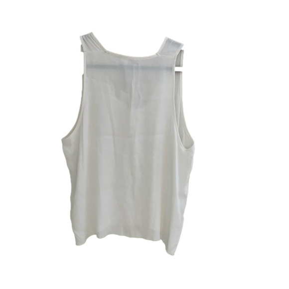 MELISSA Nepton Violet Raw Hem Cream Sleeveless Top, Size M - Picture 2 of 6